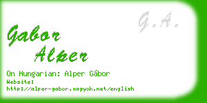 gabor alper business card